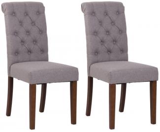 2er Set Esszimmerstühle Lisburn Stoff, grau