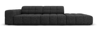 Micadoni Modulares Sofa Jennifer 3-Sitzer Rechts Chenille Schwarz