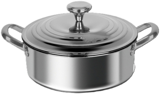Edelstahl Kochtopf - Niedriger Topf geeignet für alle Herdarten, Antihaft 24 cm