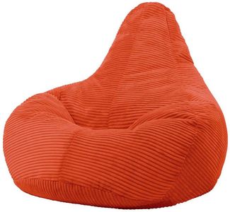 Icon Dalton Sitzsack Cord, Terrakotta, Gaming Sitzsack Erwachsene mit Füllung, Bean Bag, Cord Sessel, Lounge Sessel, Lounge Stuhl, Schlafzimmer, Wohnzimmer, Wohnzimmer Möbel