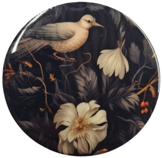 Macosa Home Glasuntersetzer 4 Stück rund Mangoholz 10 cm Schwarz Floral Glasuntersetzer, Untersetzerset, Untersetzer Tischuntersetzer Getränke-Untersetzer