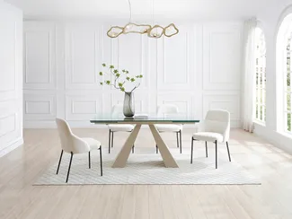 Vente-unique - LOZIPA Esstisch Glas Transparent - B 90 cm x H 76 cm x L 200 cm160 cm240 cm