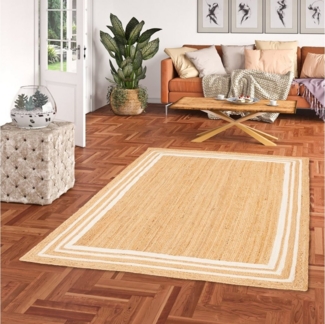 Pergamon Sisalteppich Naturfaser Teppich Jute Salsa Bordüre, Rechteckig, Höhe: 10 mm