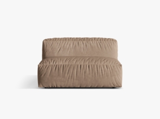Micadoni Modul Martina 1-Sitzer Groß Samt Dunkelbeige
