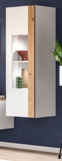 Vitrine Siena in weiß und Eiche 30 x 110 cm