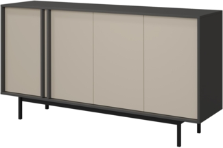 Kommode Agova 4D AL06 (Farbe: Anthrazit / Hellbeige)