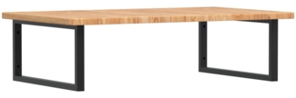 vidaXL Waschtischplatte mit Halterung Stahl und Massivholz Eiche 3302481