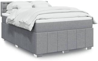 vidaXL Boxspringbett mit Matratze Hellgrau 140x190 cm Stoff 3289377