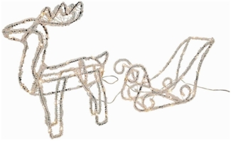 my home LED Dekofigur Bellot, Weihnachtsdeko, Beleuchtung, Timerfunktion, LED fest integriert, Rentierschlitten mit LED´s