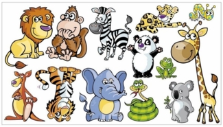 nikima Wandtattoo 046 Wandtattoo niedliche Tiere (PVC-Folie)