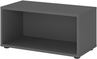 bümö flexi Regal mit werkzeuglosem Schnellaufbausystem, Dekor: graphit - Modulares Aktenregal 80 cm breit aus Holz für 1 Ordnerhöhe mit Threespine-Klicksystem, FW18REKG-G