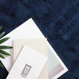 vidaXL Kunstfell Kaninchenfell Decke 4 pcs Marineblau 240 x 270 cm 42021832