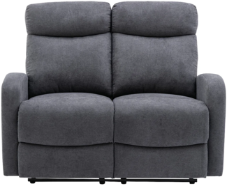 Vente-unique - Relaxsofa 2-Sitzer - Stoff - Grau - EVELYN