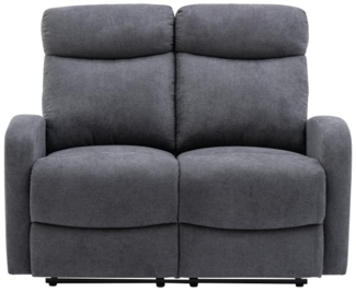 Vente-unique - Relaxsofa 2-Sitzer - Stoff - Grau - EVELYN