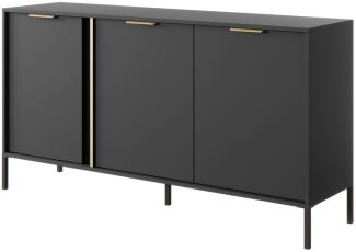 Sideboard Lars Kommode 153,1x39,5x81,4cm anthrazit gold