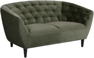 Sofa Rita 2 Personen tannengrün schwarz Couch Wohnzimmer Polstersofa Garnitur