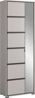 Garderobenschrank >Jaru< in grau - 65x196x37cm (BxHxT)