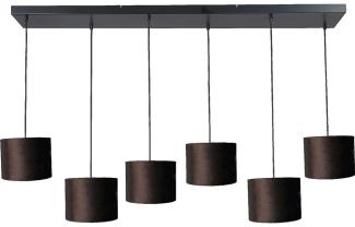Pendelleuchte Venus 6-flammig Samt Schwarz 130x40 cm