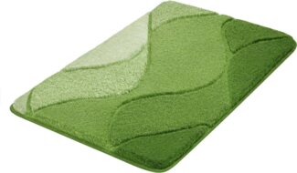 Kleine Wolke Badematte Fiona, Höhe 20 mm, rutschhemmend beschichtet, fußbodenheizungsgeeignet, Polyacryl, rechteckig, Badteppich, modernes Wellen Design, Hoch-Tief Effekt, waschbar