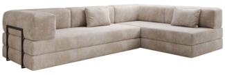 Luxusbetten24 Sofa Designer Sofa Lazy L, mit Aufklappfunktion und Cordbezug