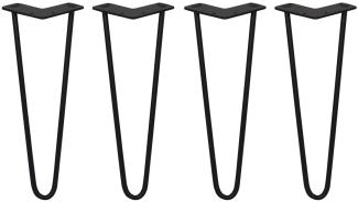 4 x 35.5cm Hairpin Tischbeine 2 Streben - 10mm -