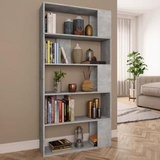 vidaXL Bücherregal/Raumteiler Betongrau 80x24x159 cm Holzwerkstoff 800103