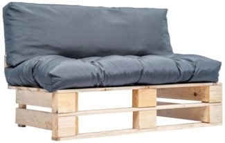 vidaXL Outdoor-Sofa Paletten mit Kissen in Grau Kiefernholz 277477