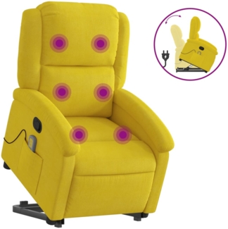 vidaXL Massagesessel mit Aufstehhilfe Gelb Samt 3204318