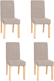 4er-Set Esszimmerstuhl 'Littau' Textil, grau, helle Beine