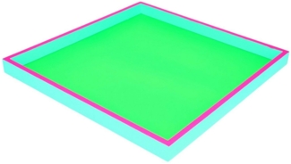 Gift Company Neo Tablett quadratisch (32x2,5x32cm) 3 farbig neon grün/neon pink/türkis
