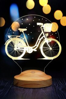 Geschenkelampe LED Nachttischlampe Fahrrad Gravur 3D Lampe Geschenke für Fahrrad Liebhaber, Leuchte 7 Farben fest integriert, Geschenk für Frauen, Mädchen, Freundin