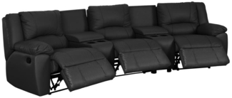 Vente-unique - Relaxsofa 3-Sitzer - Leder - Schwarz - AROMA