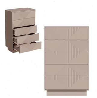 UEV Kommode mit 5 Schubladen, Sideboard, Schubladenschrank, Schmal kommode (Sideboard für Wohnzimmer Schlafzimmer Büro Flur, Aufbewahrungsschrank mit Kisppschutz mehrzweckschrank), Drucköffner/ Push to open Schubladen Aufbewahrungskommode