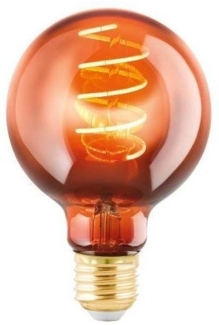Eglo 110091 LED Filament Leuchtmittel E27 Decorative Spiral, Glas bedampft/kupferfarben L:12cm Ø:8cm dimmbar 2000K