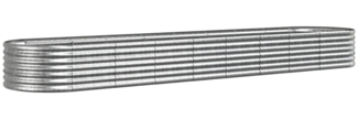 vidaXL Hochbeet Verzinkter Stahl 368x80x36 cm Silbern 318932