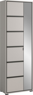 Garderobenschrank Jaru - Grau / Schwarz