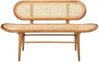 Bank Rattan Teak 50x141x81 cm Braun