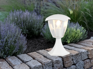 Sockelleuchte VENTA aus Aluminium im Landhausstil Weiß, Höhe 30cm