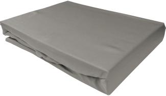 Bettwaesche-mit-Stil Mako-Satin Spannbettlaken dunkelgrau 70x200cm