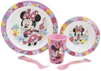 Disney Kindergeschirr-Set Disney Minnie Mouse Kinder Geschirr-Set 5 teilig, 1 Personen, Kunststoff