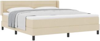 vidaXL Boxspringbett mit Matratze Creme 200x180 cm Polyester 3341060