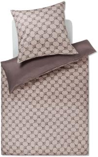 JOOP! Bettwäsche Cornflower Double 4083 17 Taupe Mako Satin 240 x 220 + 2x 80 x 80 cm