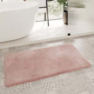 Homie Living Badematte Porto Azzurro, Höhe 30 mm, rutschhemmend beschichtet, fußbodenheizungsgeeignet, schnell trocknend, Polyester, rechteckig, Badteppich, uni, rechteckig & rund, waschbar, Badezimmerteppich