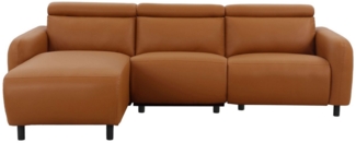 Home affaire Ecksofa SKAANE Lederoptik, L-Form, 274 cm, manuelle/elektrische Relaxfunktion, rundes Design, Kopfteilverstellung, Federkernpolsterung