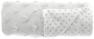 Babydecke Doppellagig 75x100 cm mit Babybär und Herz Grau Motiv 2