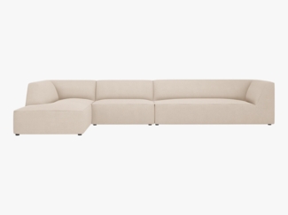 Micadoni Ecksofa Ruby 5-Sitzer Links Strukturierter Stoff Ottawa Beige
