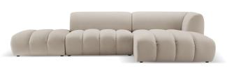 Micadoni Modulares Ecksofa offen Harry 5-Sitzer Rechts Samtstoff Ecru