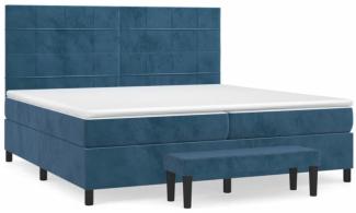 Boxspringbett mit Matratze Dunkelblau 200x200 cm Samt
