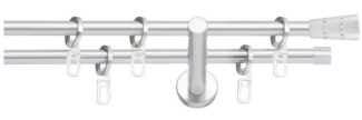 SN DECO GROUP Gardinenstange Rennes, Ø 19 mm, 2-läufig, Fixmaß, Verschraubt, Stahl, Komplettset mit Ringen
