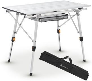 Juskys 'Picco' Campingtisch, klappbar, höhenverstellbar - Aluminium silber, 90x52 cm